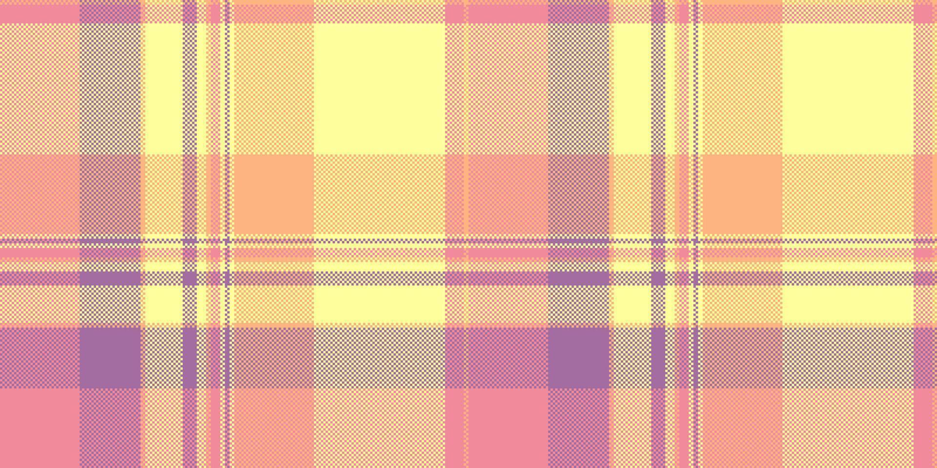 Aged plaid tartan texture, official pattern fabric check. Famous background seamless textile in yellow and red colors. vector