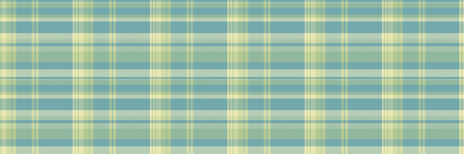 Track check seamless background, package fabric tartan textile. Crease plaid pattern texture in cyan and light colors. vector