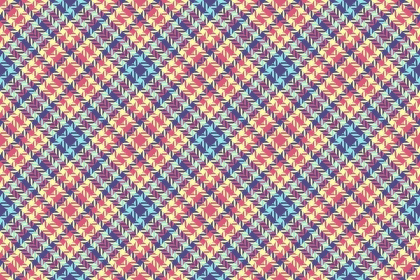 Shape plaid pattern, 30s tartan fabric textile. Individuality texture check background seamless in yellow and indigo colors. vector