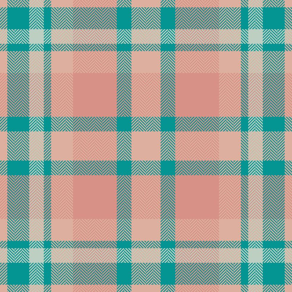 Stylish herringbone plaid pattern in soft pink and teal. Perfect for textiles, fashion, branding, and website backgrounds. Seamless repeat design offers versatile applications. vector