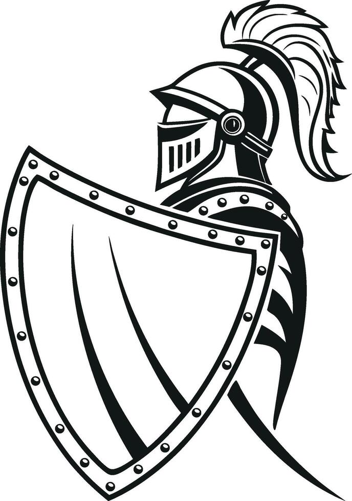Shield silhouette concept symbol art illustration vector