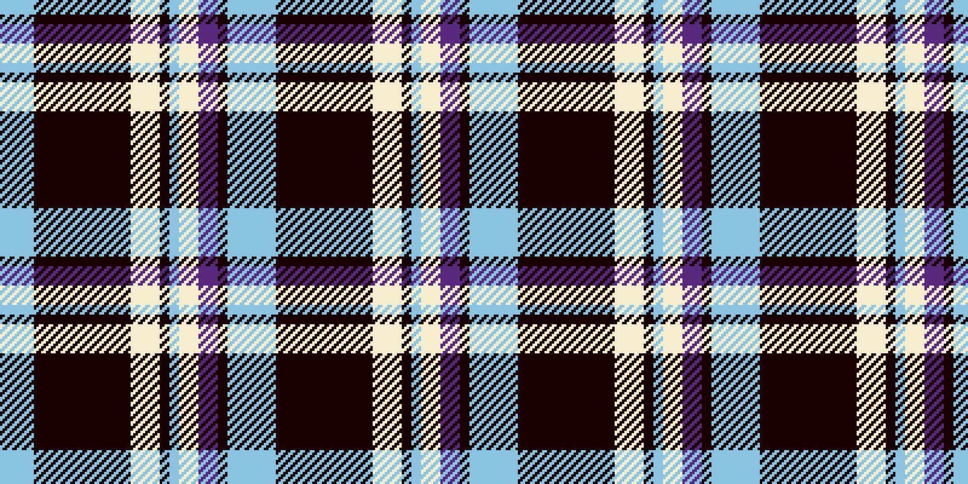 Advertising seamless check textile, printout plaid texture pattern. Girl fabric background tartan in black and cyan colors. vector