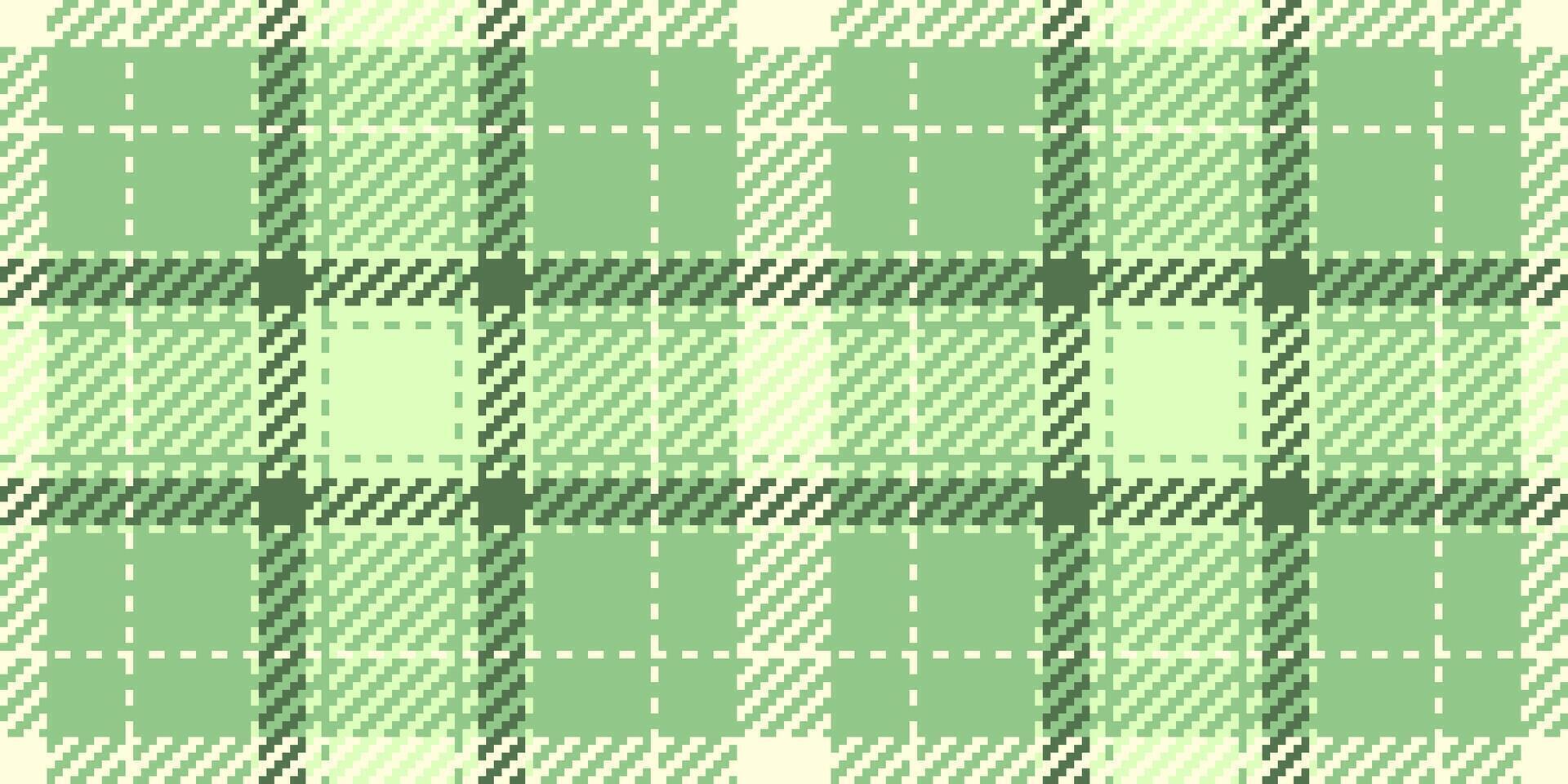Knot check tartan, repetitive textile background texture. Copy space plaid fabric seamless pattern in green and light colors. vector