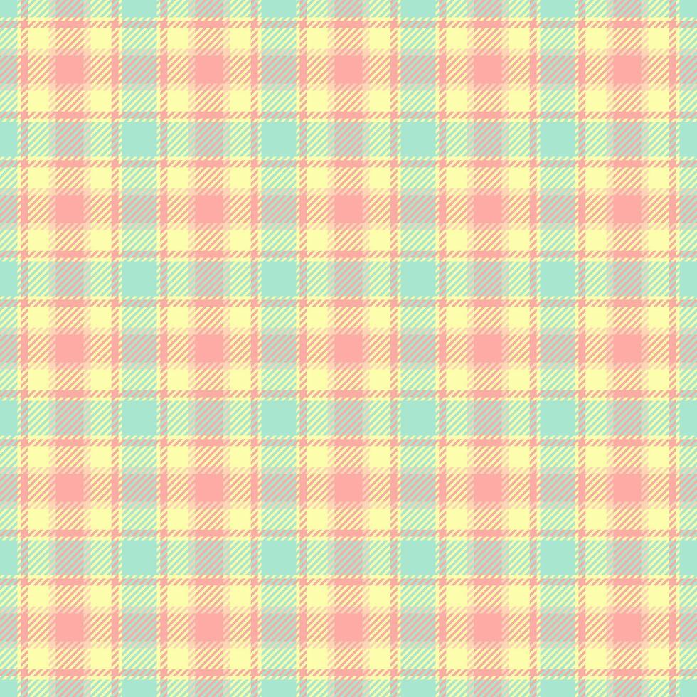 Checking seamless check textile, tissue background plaid . Minimal tartan texture fabric pattern in light and lime colors. vector