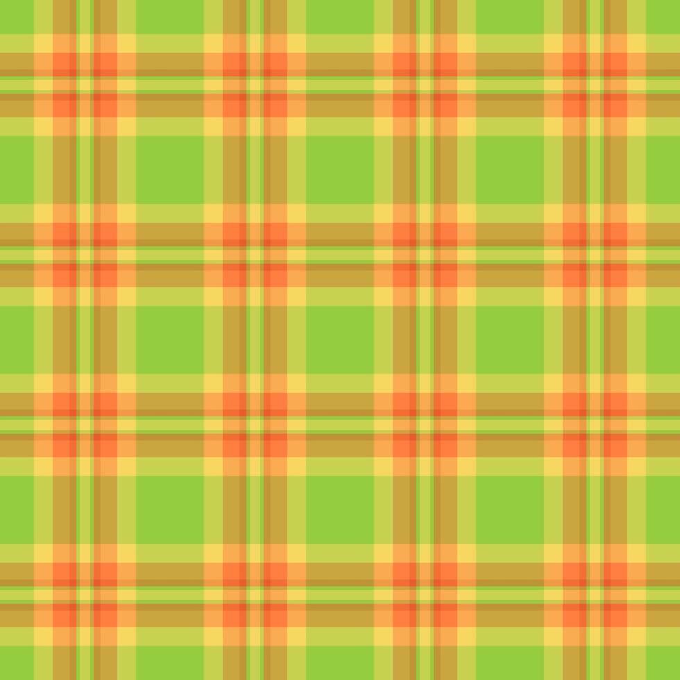 Tie texture check, event textile seamless pattern. Robe tartan fabric plaid background in orange and amber colors. vector