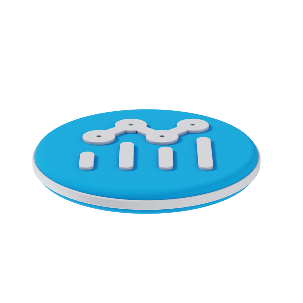 Chart Mixed 3D Icon - Lower Low View at 90 Degrees png