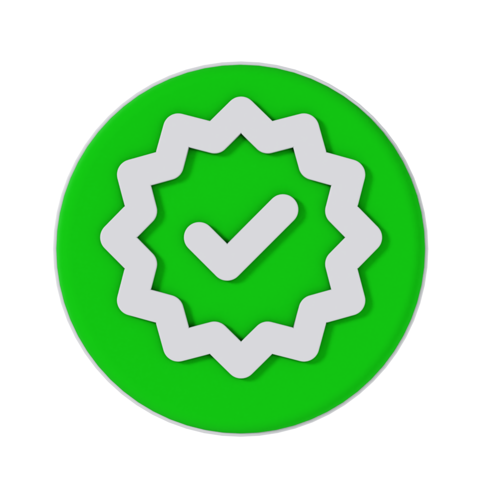 Certificate Check 3D Icon - Medium View at 90 Degrees png