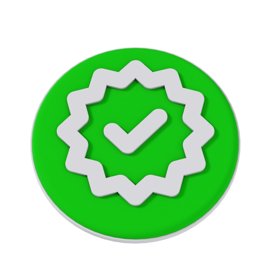 Certificate Check 3D Icon - Medium Low View at 90 Degrees png