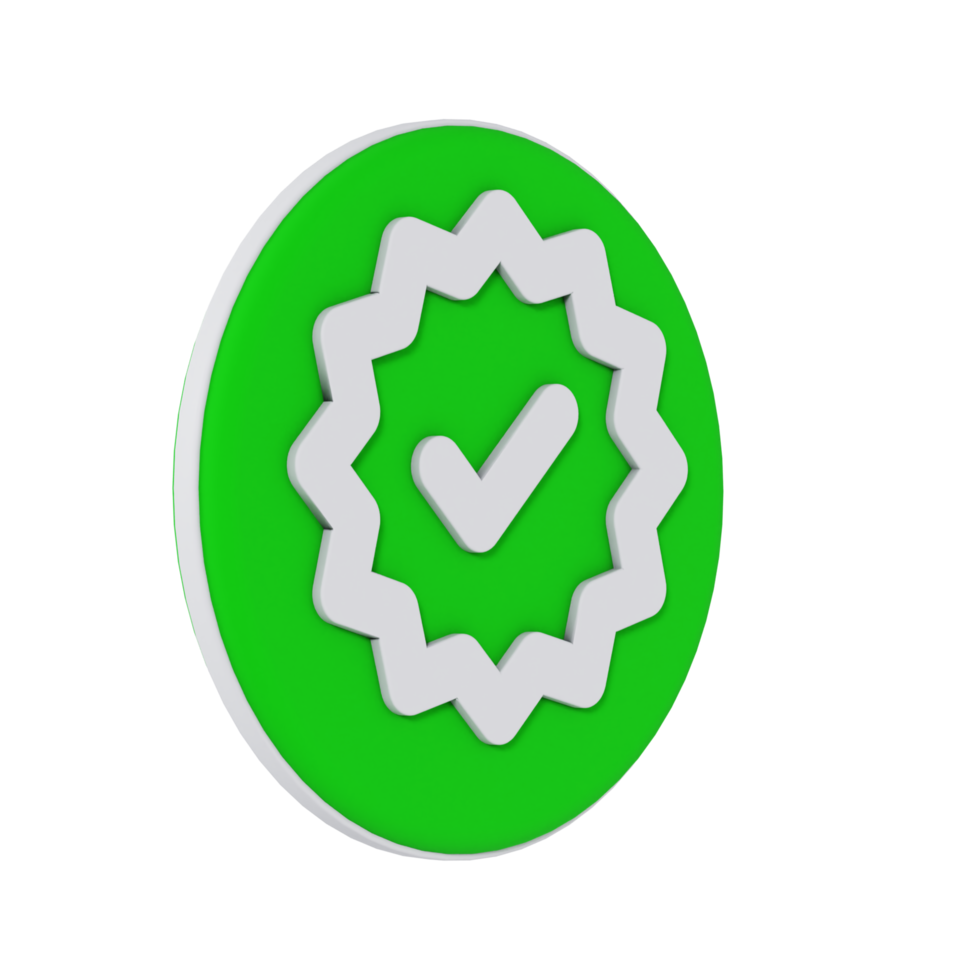 Certificate Check 3D Icon - Medium View at 45 Degrees png
