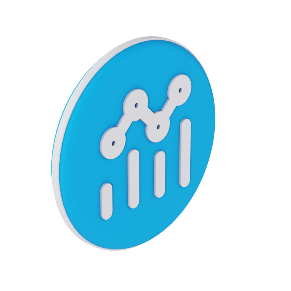 Chart Mixed 3D Icon - Medium High View at 45 Degrees png