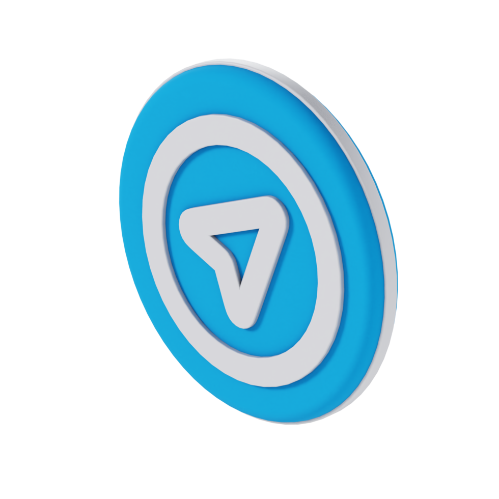 Circle Location 3D Icon - Medium High View at 135 Degrees png