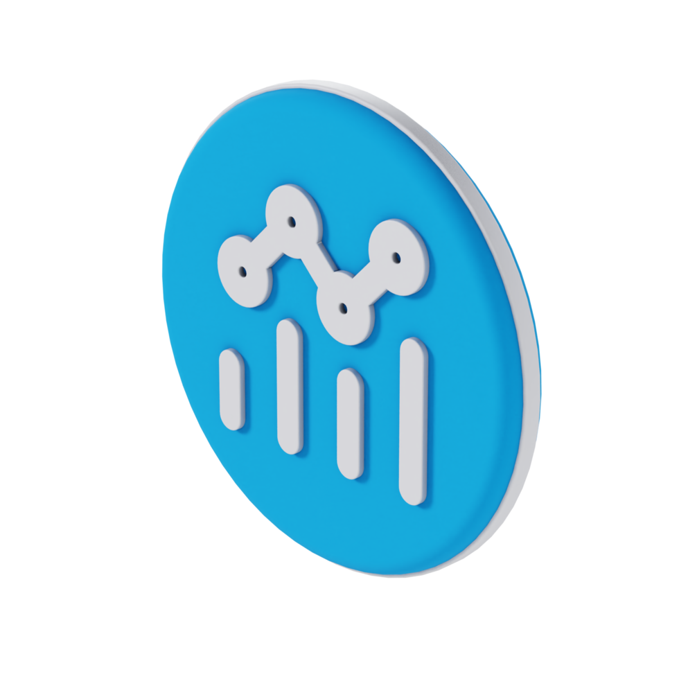 Chart Mixed 3D Icon - Medium High View at 135 Degrees png