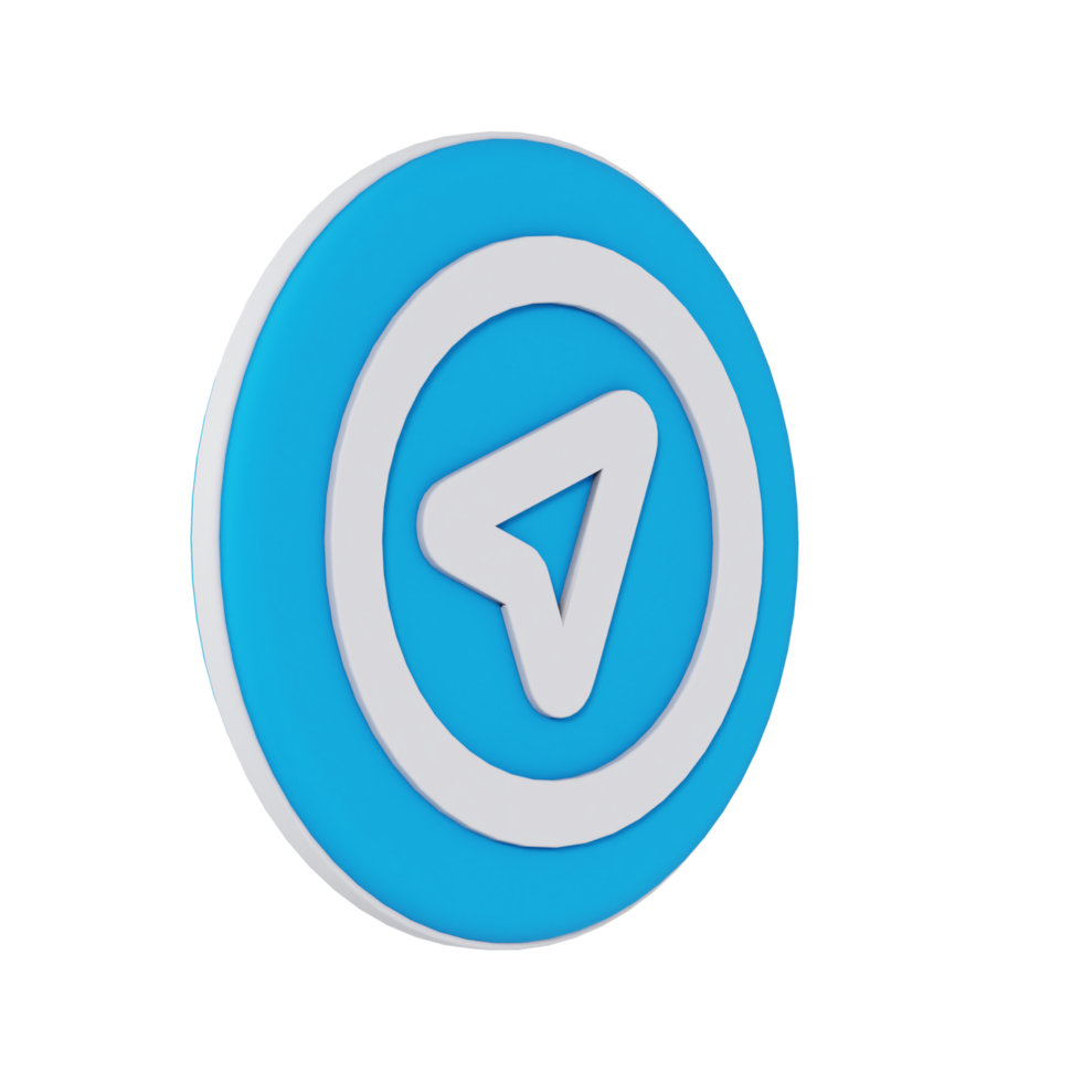 Circle Location 3D Icon - Medium View at 45 Degrees png