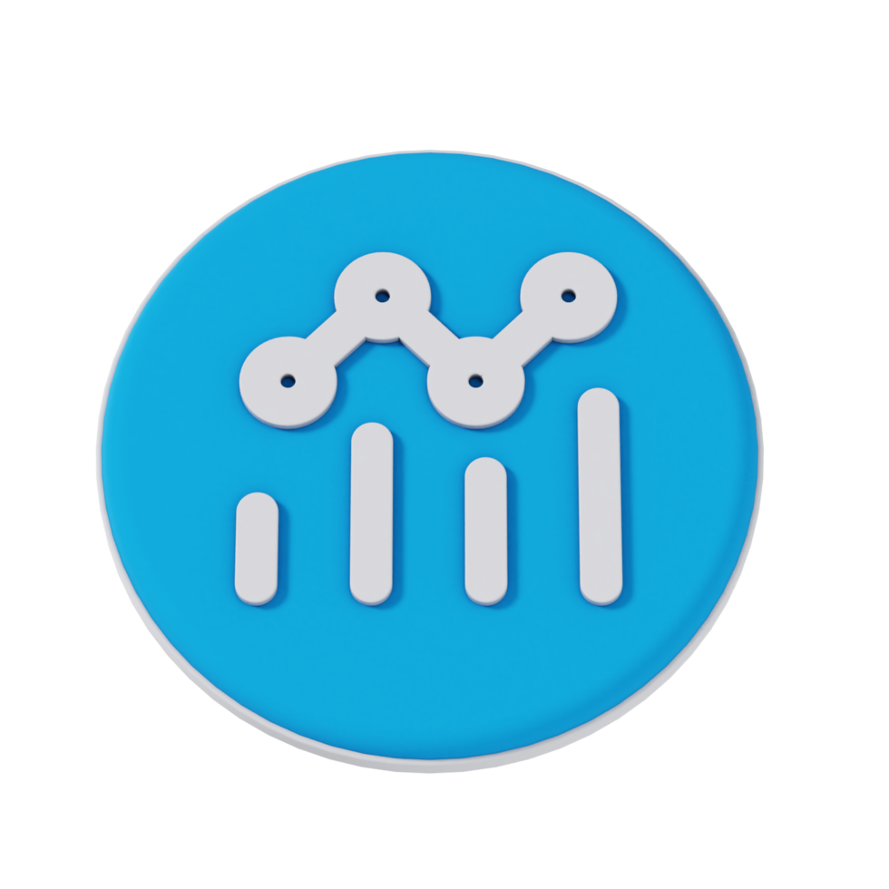 Chart Mixed 3D Icon - Medium Low View at 90 Degrees png