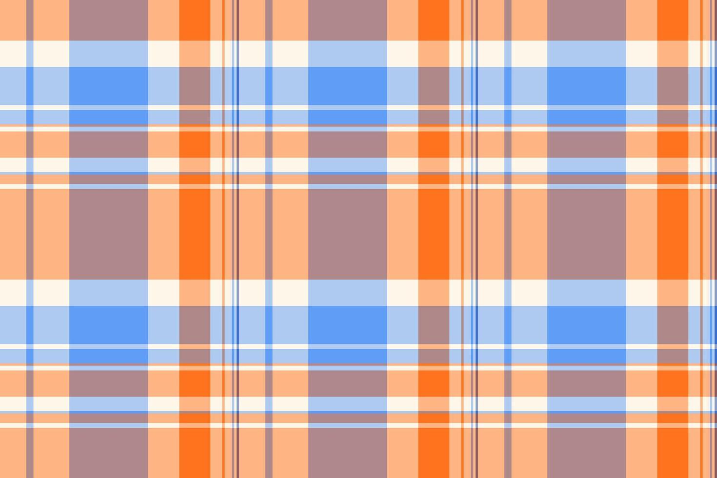 Celtic texture plaid textile, floor tartan background fabric. Wide check seamless pattern in orange and light colors. vector