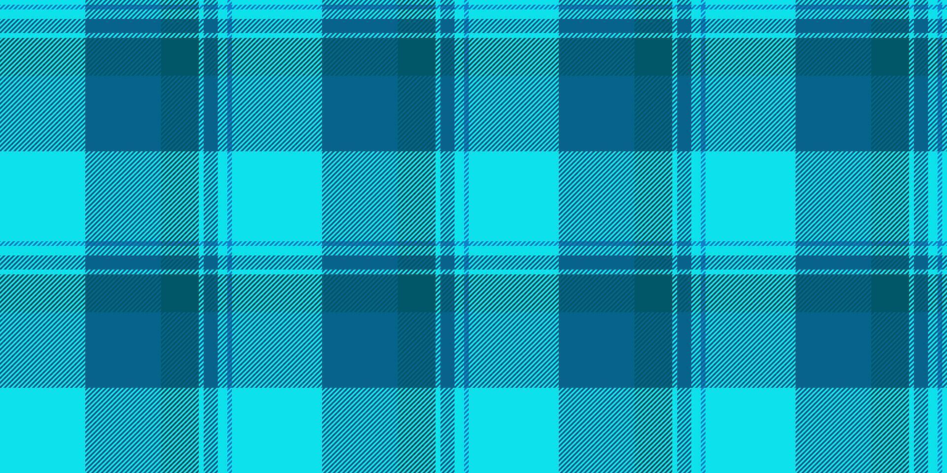 Commercial seamless background tartan, crease fabric plaid. Other textile texture check pattern in cyan and bright colors. vector