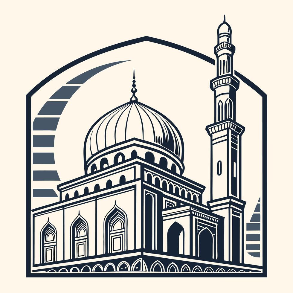 Elegant Illustration of a Mosque vector