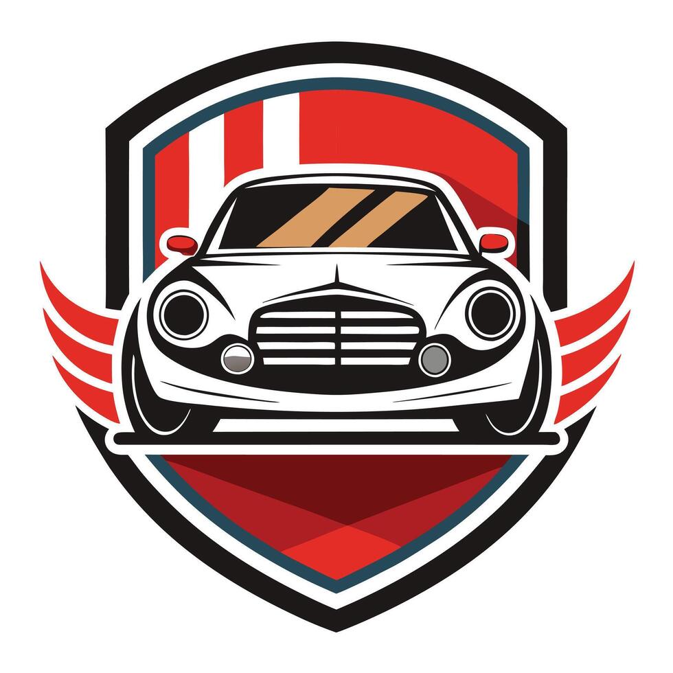 Vintage Car Logo with Shield Design vector