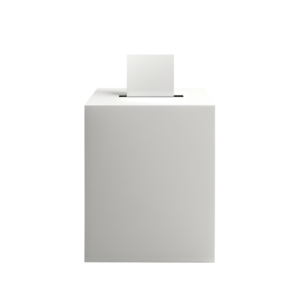 Close up of a ballot box and casting vote on transparent background png