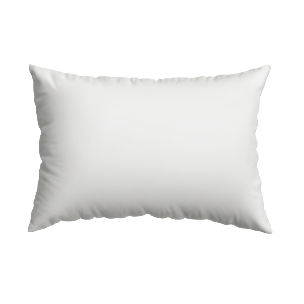 Close up of a white pillow mockup on transparent background png