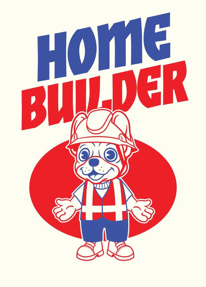 Frenchie Dog Mascot of Home Builder vector