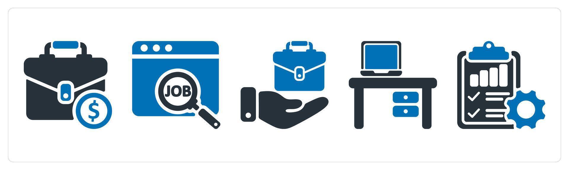 A set of 5 business icons as work, job, employement vector