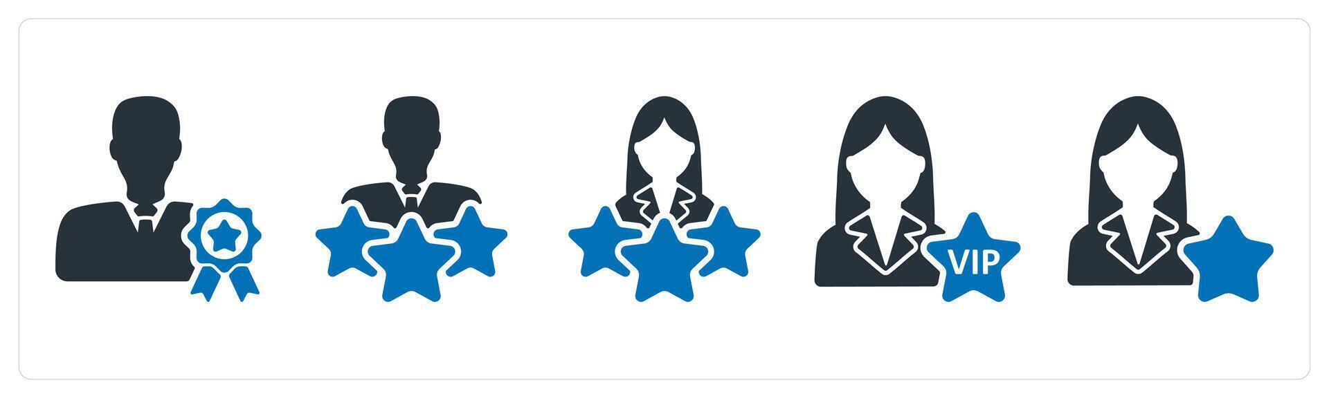 A set of 5 business icons as premium member, premium user, vip user vector