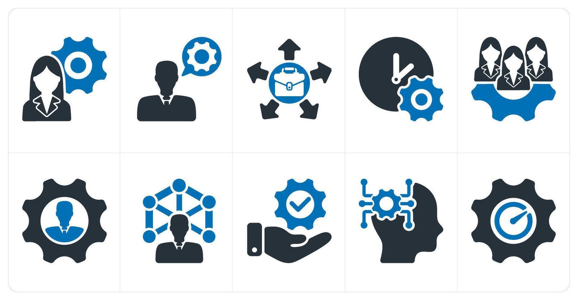 A set of 10 business icons as confusion in decision making, technical support, job oppurtunity vector
