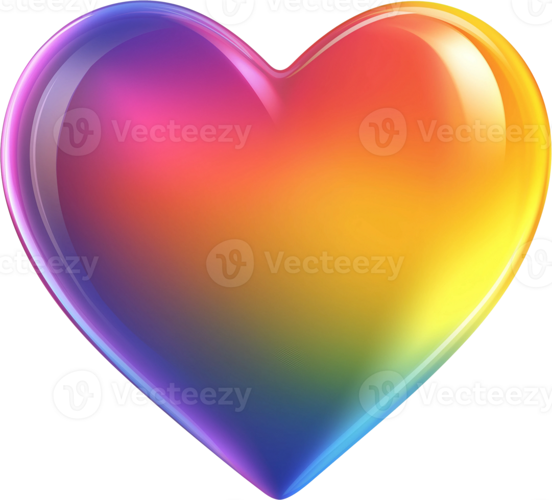 a heart shaped rainbow colored object png