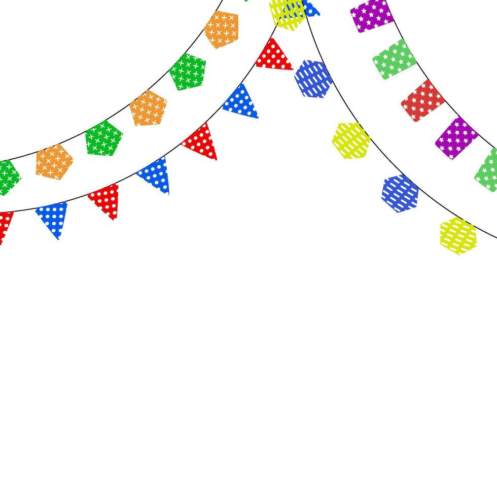 Colored banner pennants banner decoration banner for event holiday, festival greeting card, invitation poster, birthday design banner illustration vector