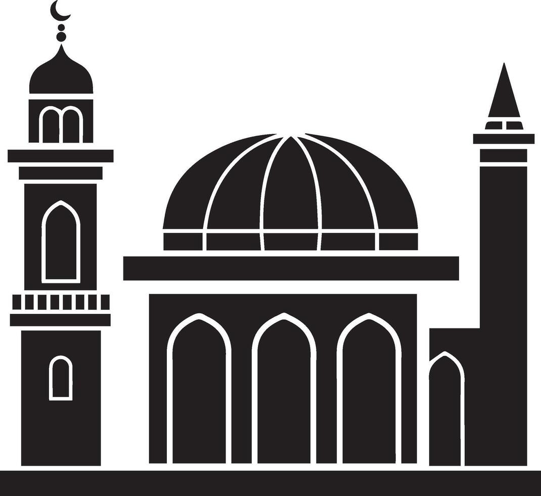 a black and white icon of a mosque. vector