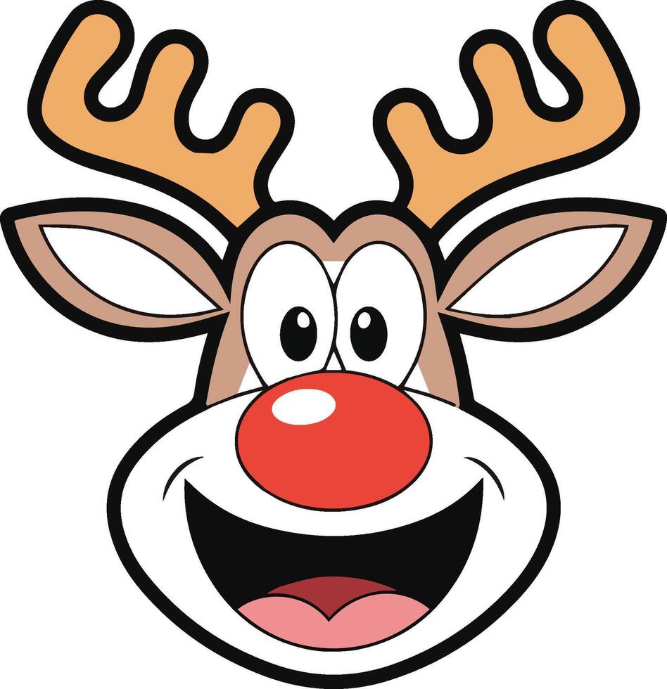 Funny christmas reindeer character on white background. vector