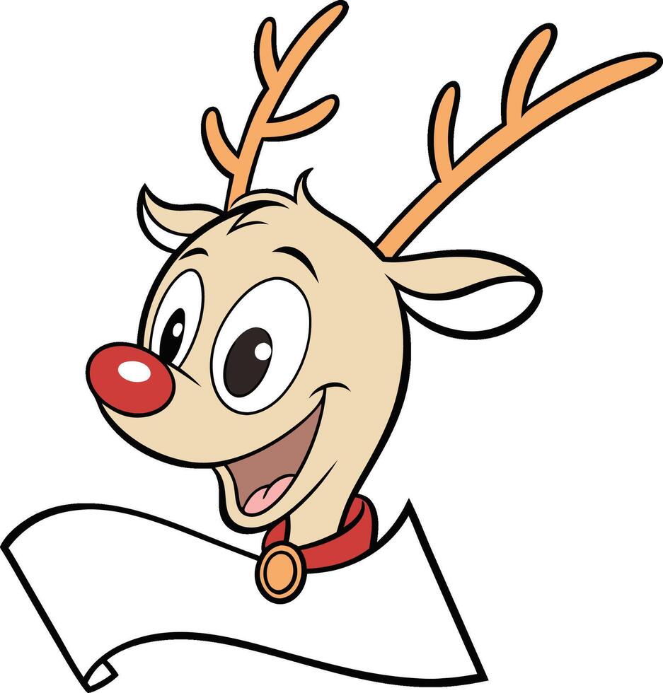 A cartoon reindeer head vector