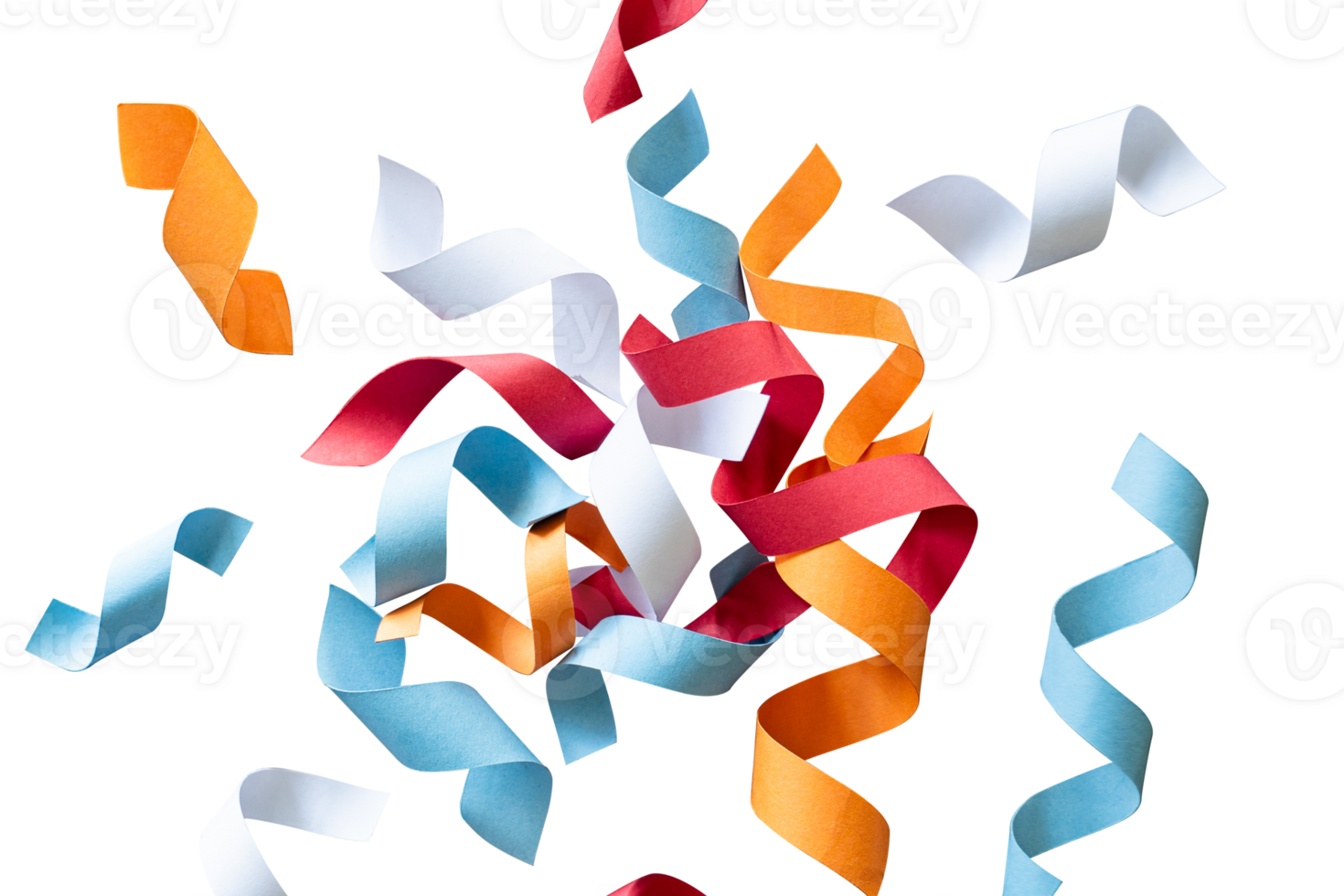 Colorful curl ribbon isolated element png
