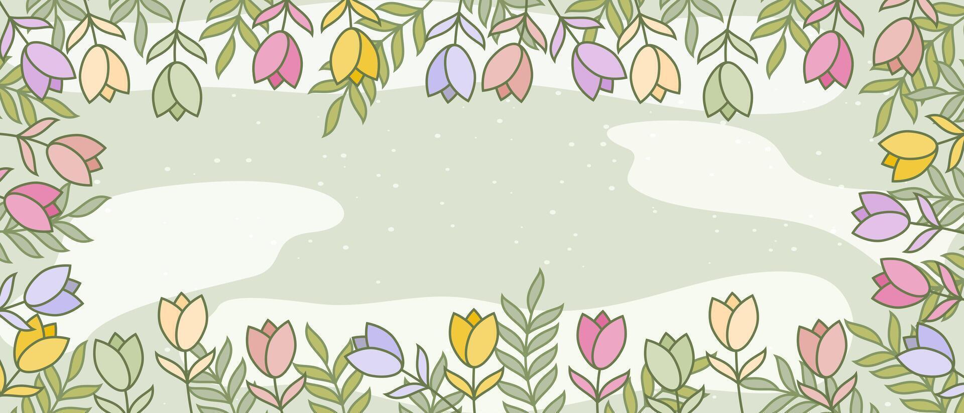 template background colorful flower leaf design illustration vector