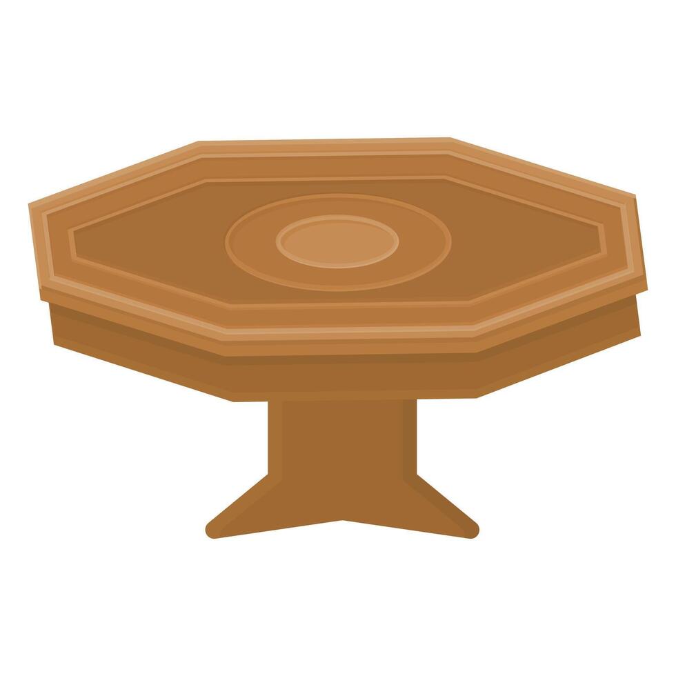 Wooden Table Decoration. Empty Table Illustration. Table Furniture Icon. vector