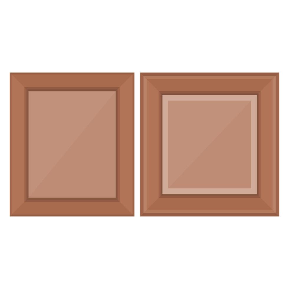 Wooden Photo Frame. Empty Wooden Photo Frame Decoration. Photo Frame Material. vector