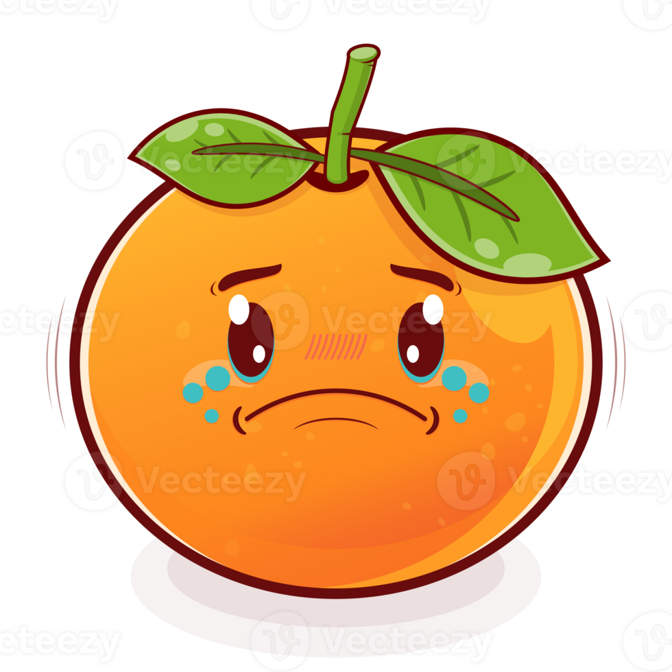 orange crying face cartoon cute png