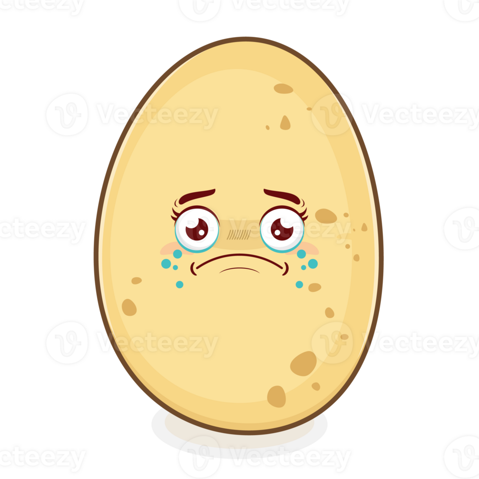 potato crying face cartoon cute png