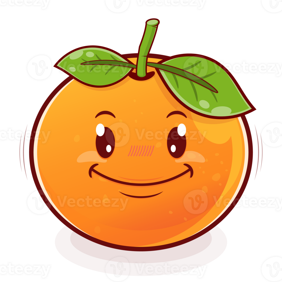 orange smile face cartoon cute png
