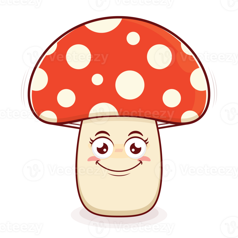 mushroom smile face cartoon cute png