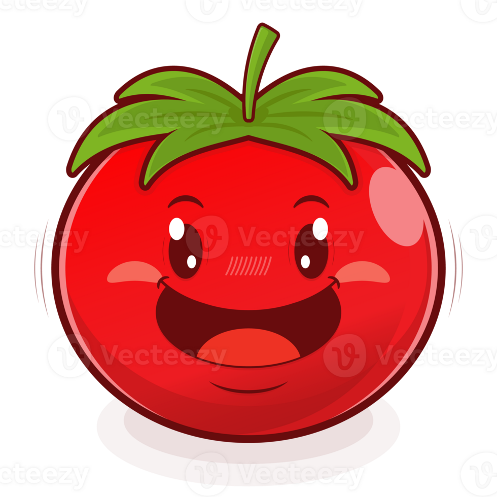 tomato playful face cartoon cute png