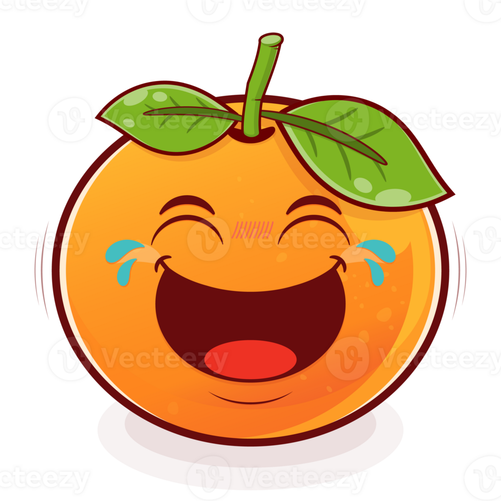 orange laughing face cartoon cute png