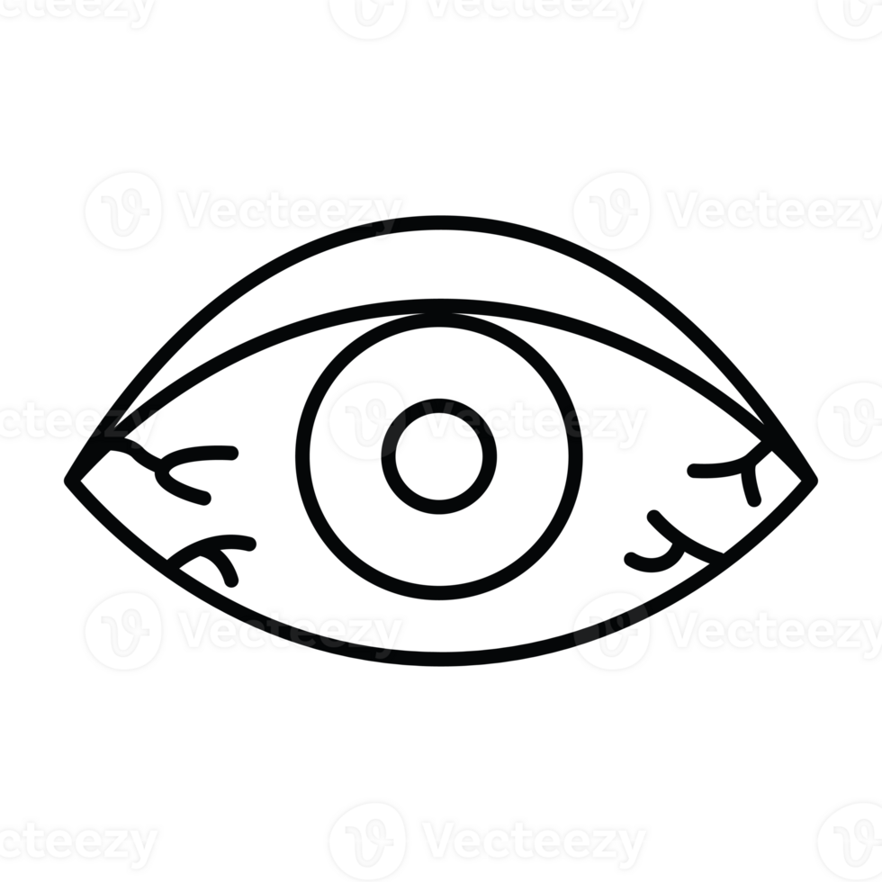 Eye with vessels icon. Outline eye with vessels icon for web design transparent background png