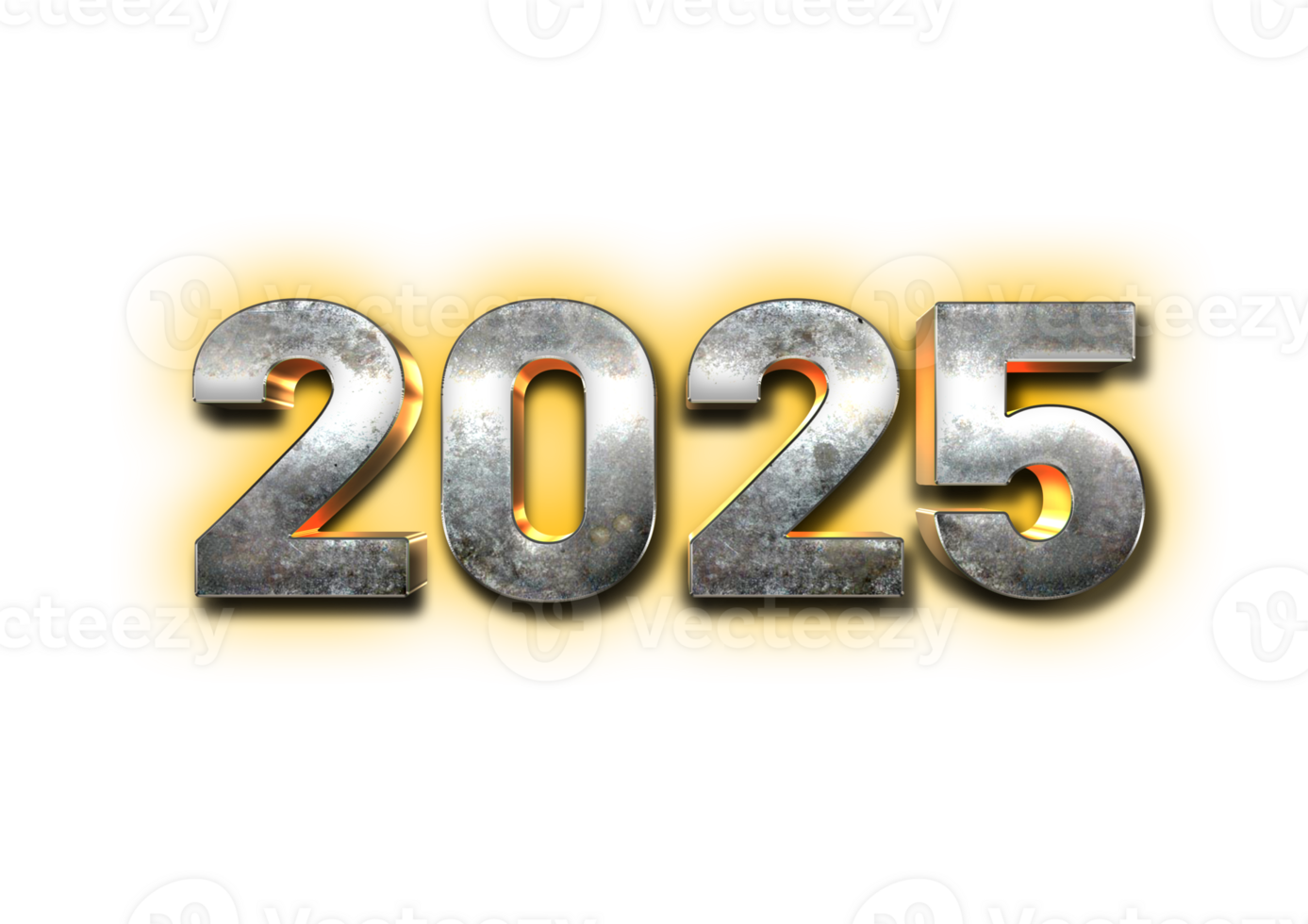 2025 Text with Shadow Effect Modern New Year Design png