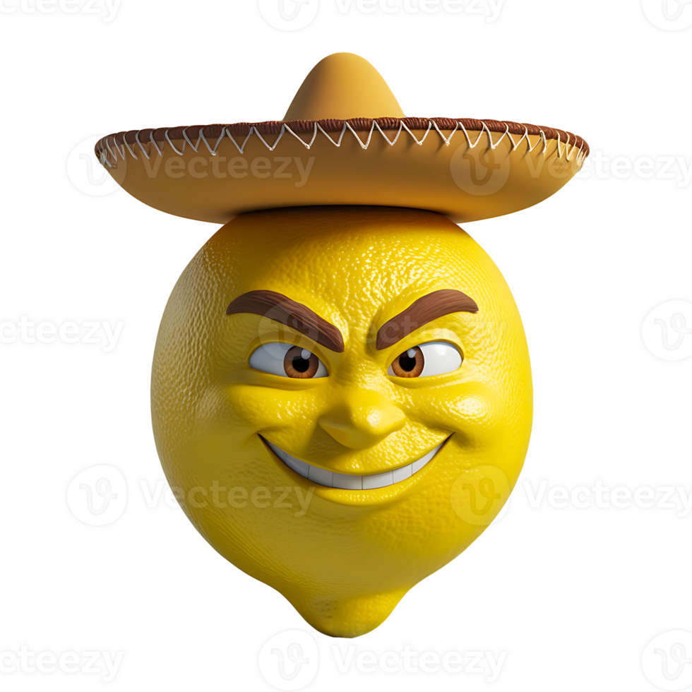 Creative 3D Lemon Character Illustration for Branding or Ads png