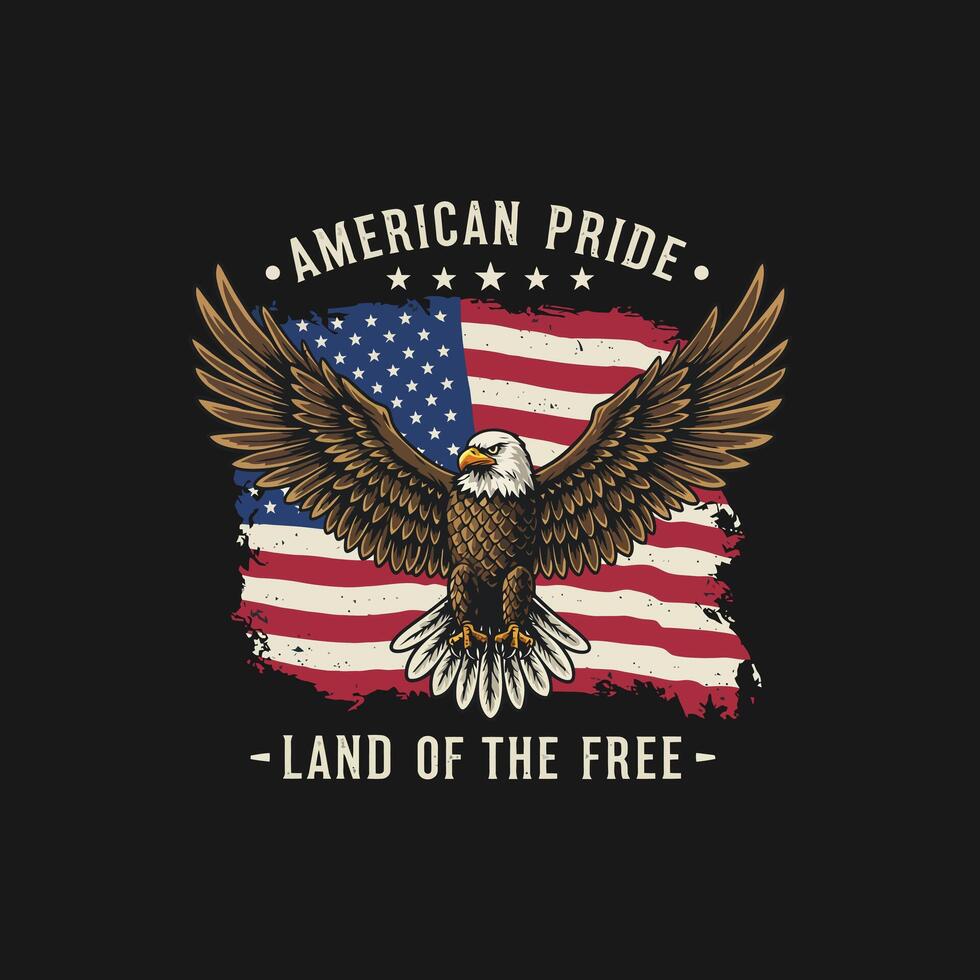 Eagle, American flag, pride, freedom. vector