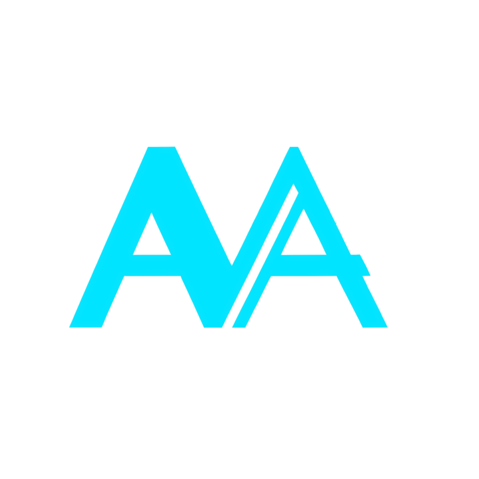 Modern Minimalist AA Logo Design in Aqua Blue png