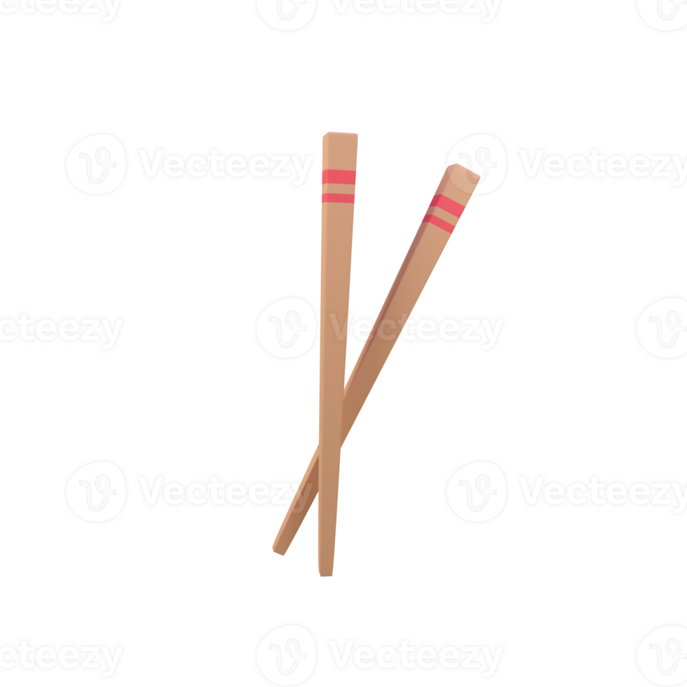 Chopstick isolated 3d render icon illustration png