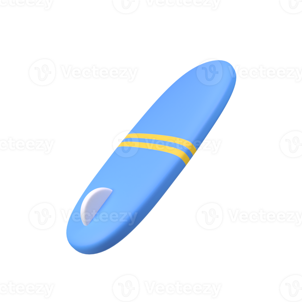 surfer board isolated 3d render icon illustration png